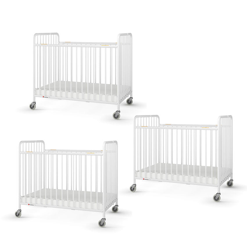 StowAway 3 PACK of COMPACT FOLDING METAL CRIBS