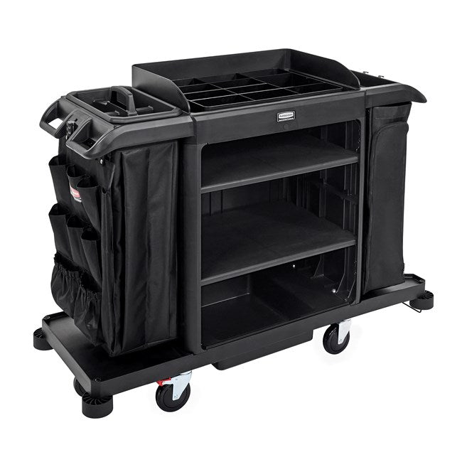 Full Size Housekeeping Cart with Accessory Bundle