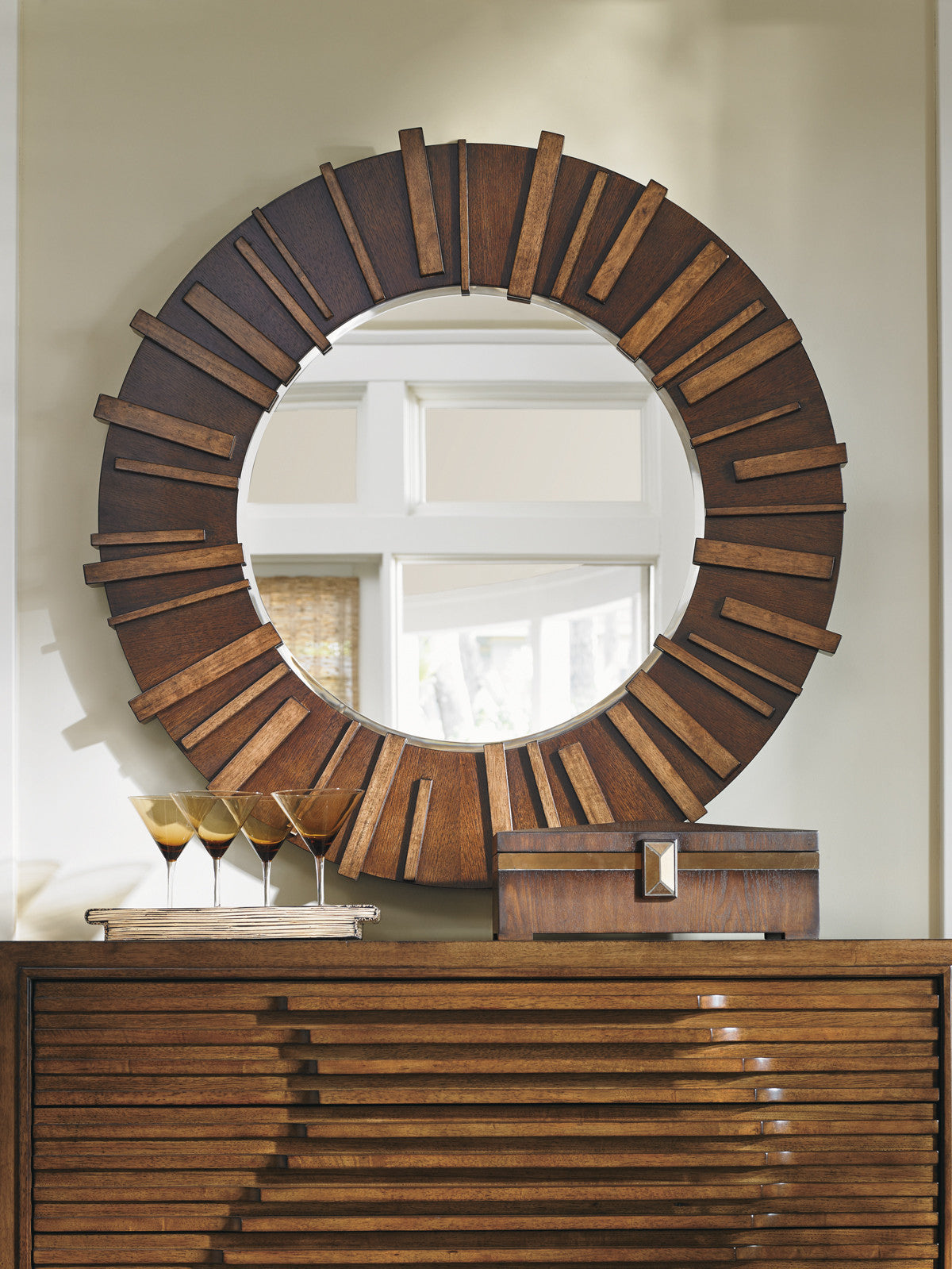 Island Fusion Kobe Round Mirror by Tommy Bahama