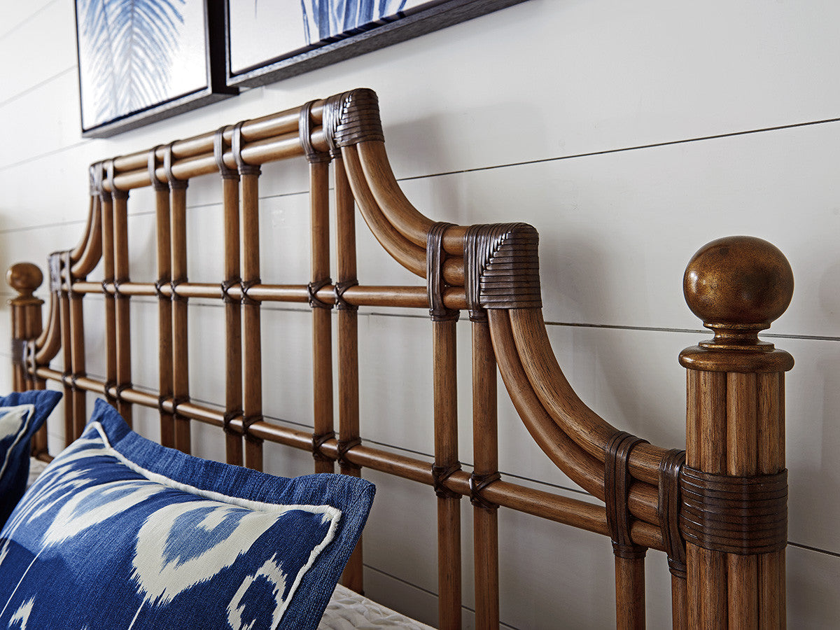 Twin Palms St. Kitts Rattan Headboard Bed By Tommy Bahama