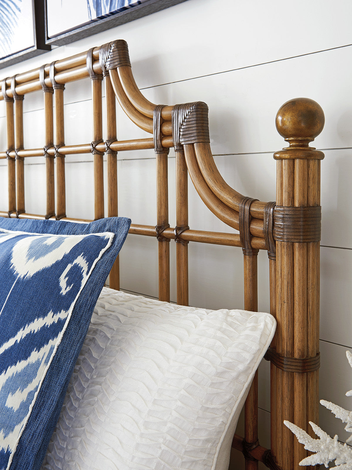 Twin Palms St. Kitts Rattan Headboard Bed By Tommy Bahama