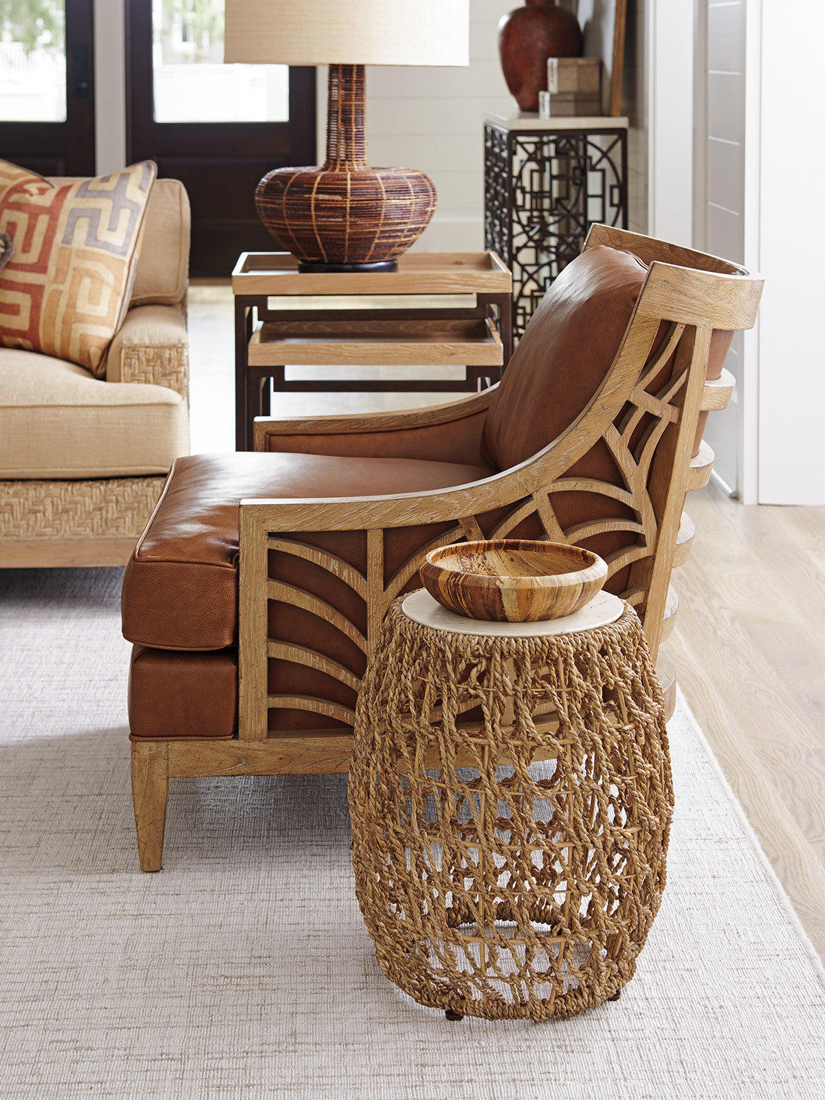 Los Altos Madrid Woven Accent Table By Tommy Bahama