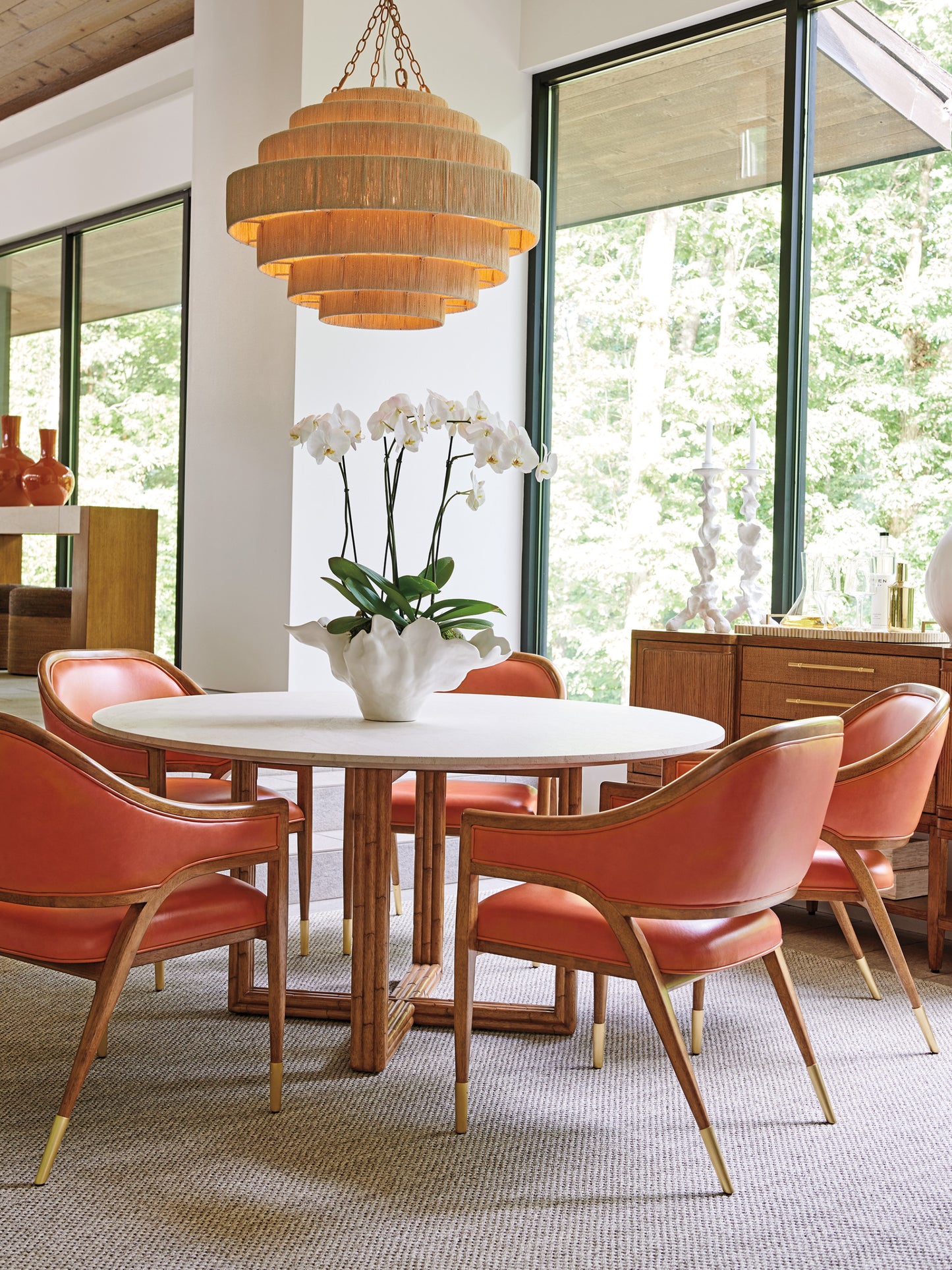 Palm Desert Woodard Marble Top Dining Table