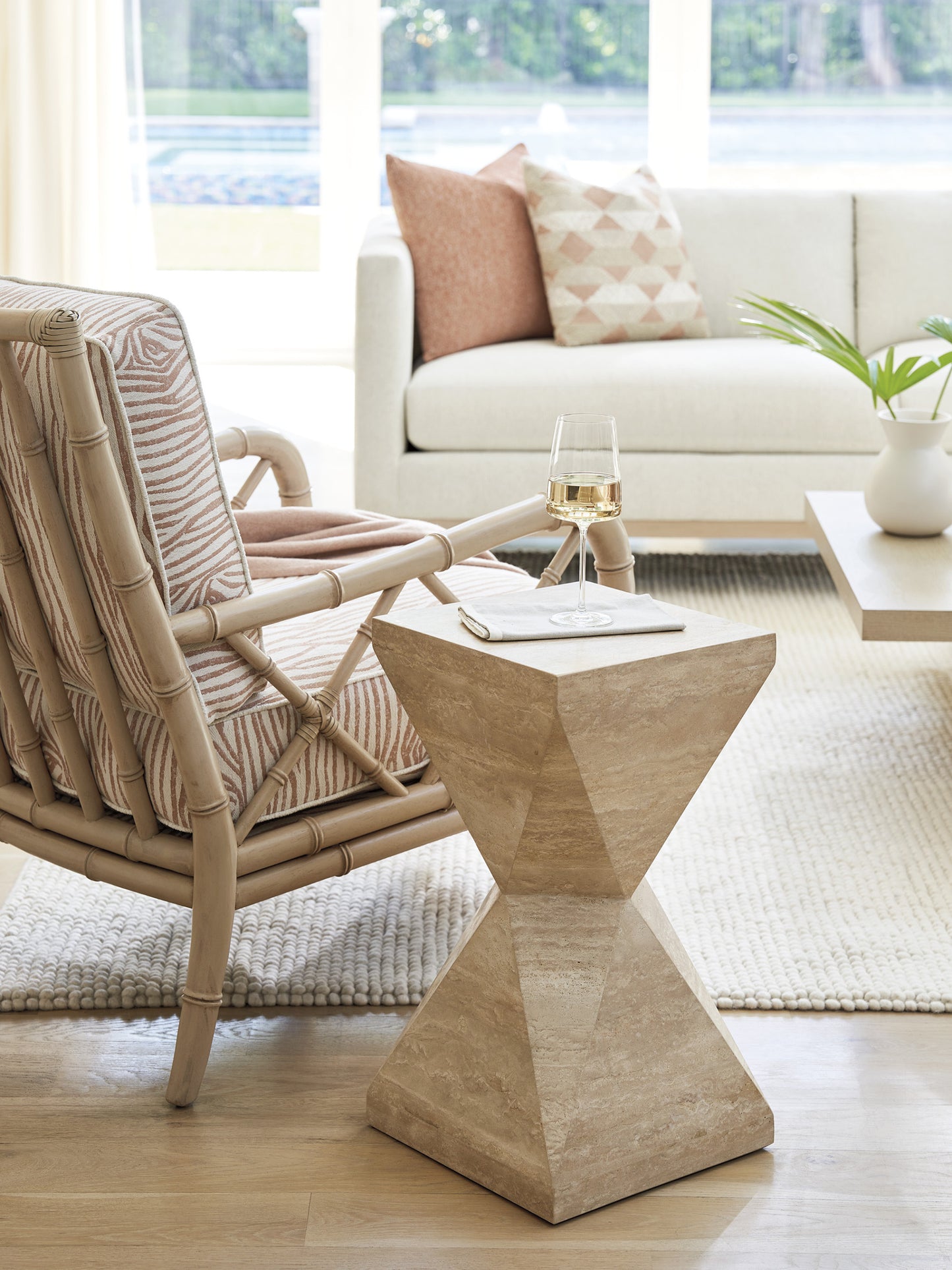 Sunet Key Shea Faceted Accent Table