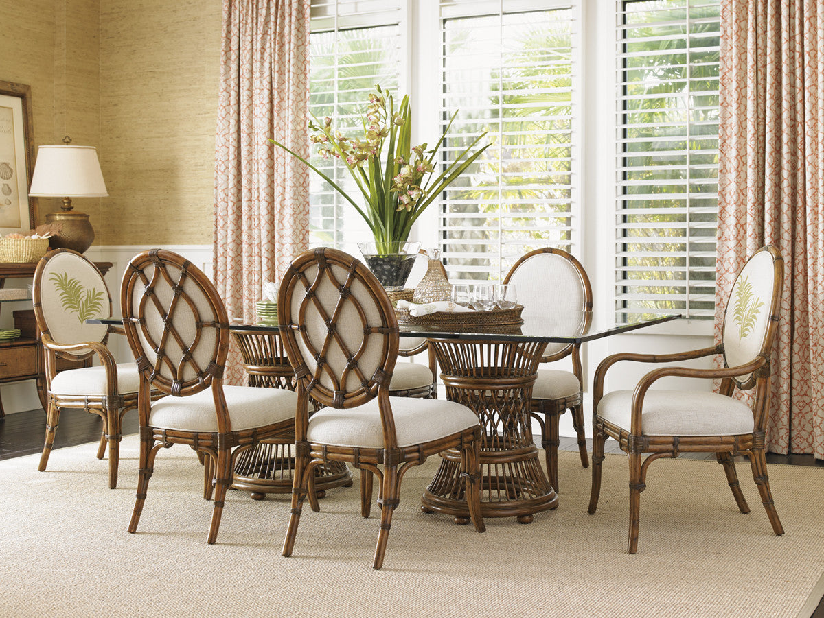 Aruba Dining Table 84" X 48" Glass Top