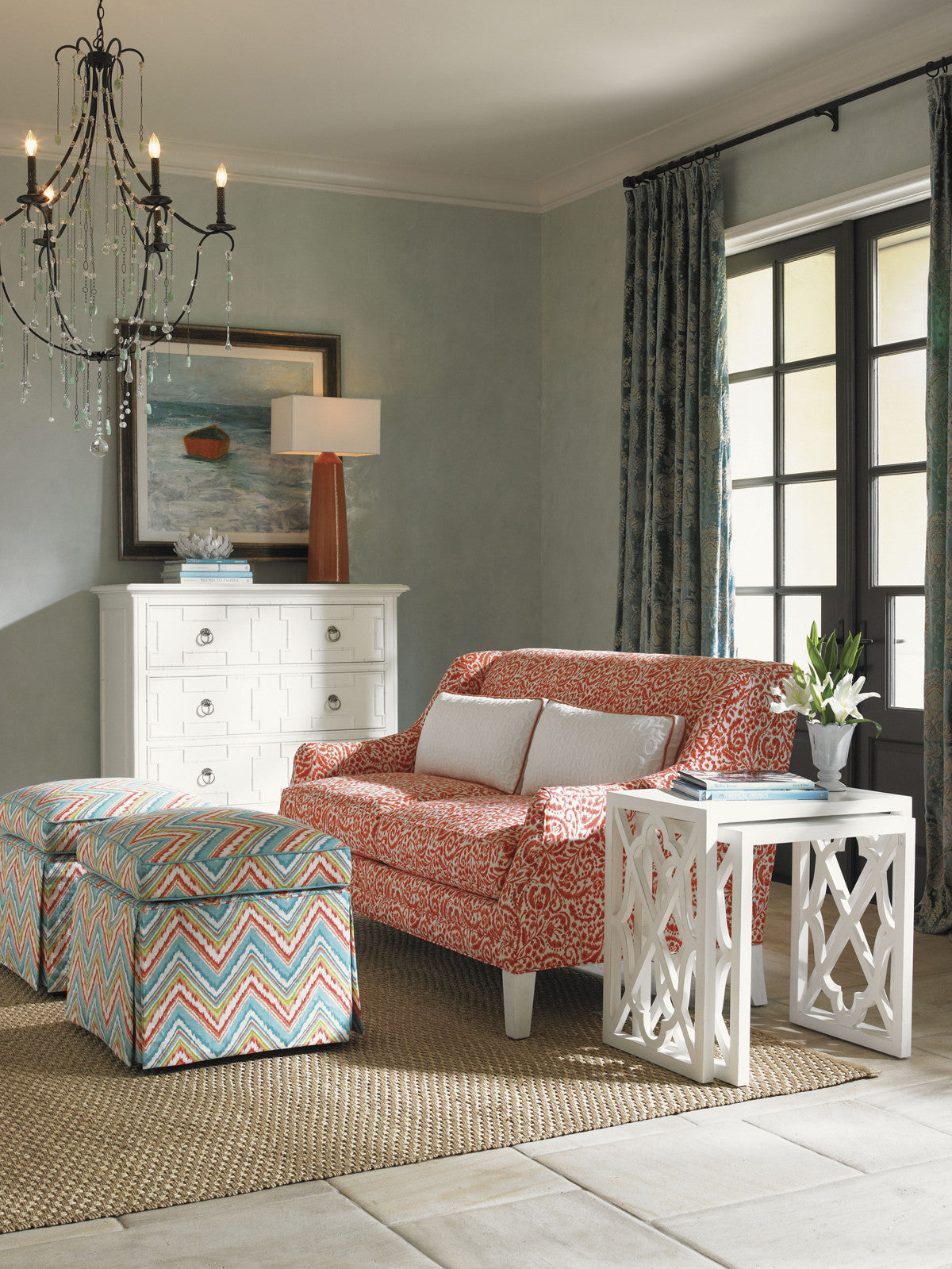Ivory Key Sofia Love Seat by Tommy Bahama