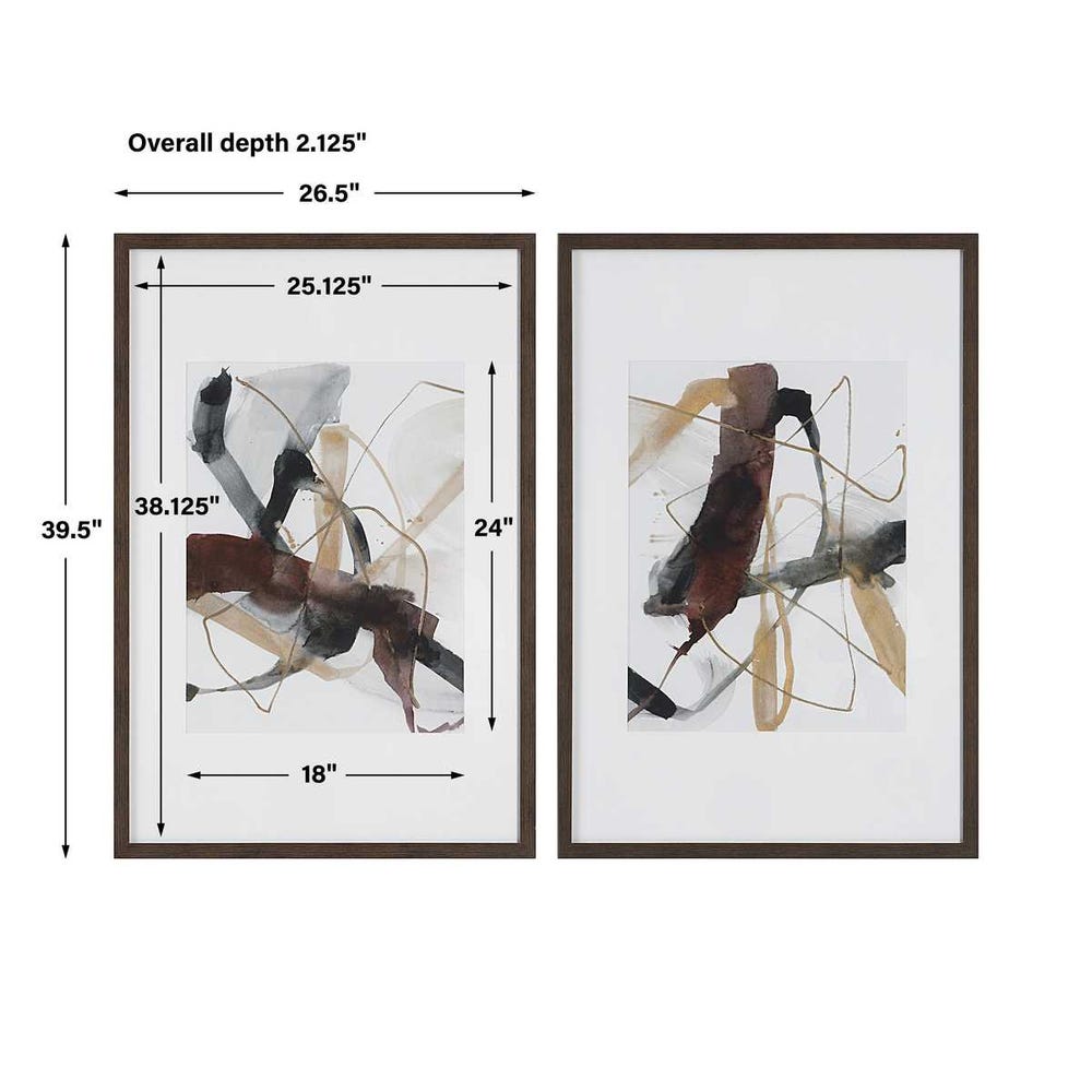 Burgundy Interjection Framed Prints, Set of 2