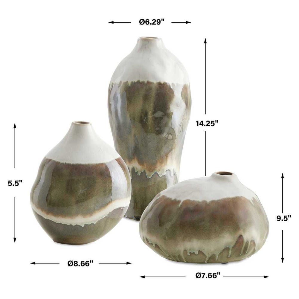 Earthflow Indoor-Outdoor Vases, Set of 3