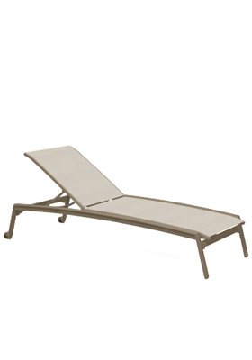 Elance Relaxed Sling Chaise Lounge with Wheels