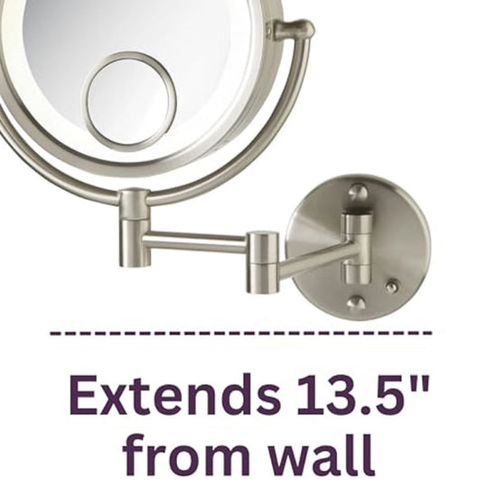 Jerdon Style 8.5" 7X-1X 15X Lighted Mirror
