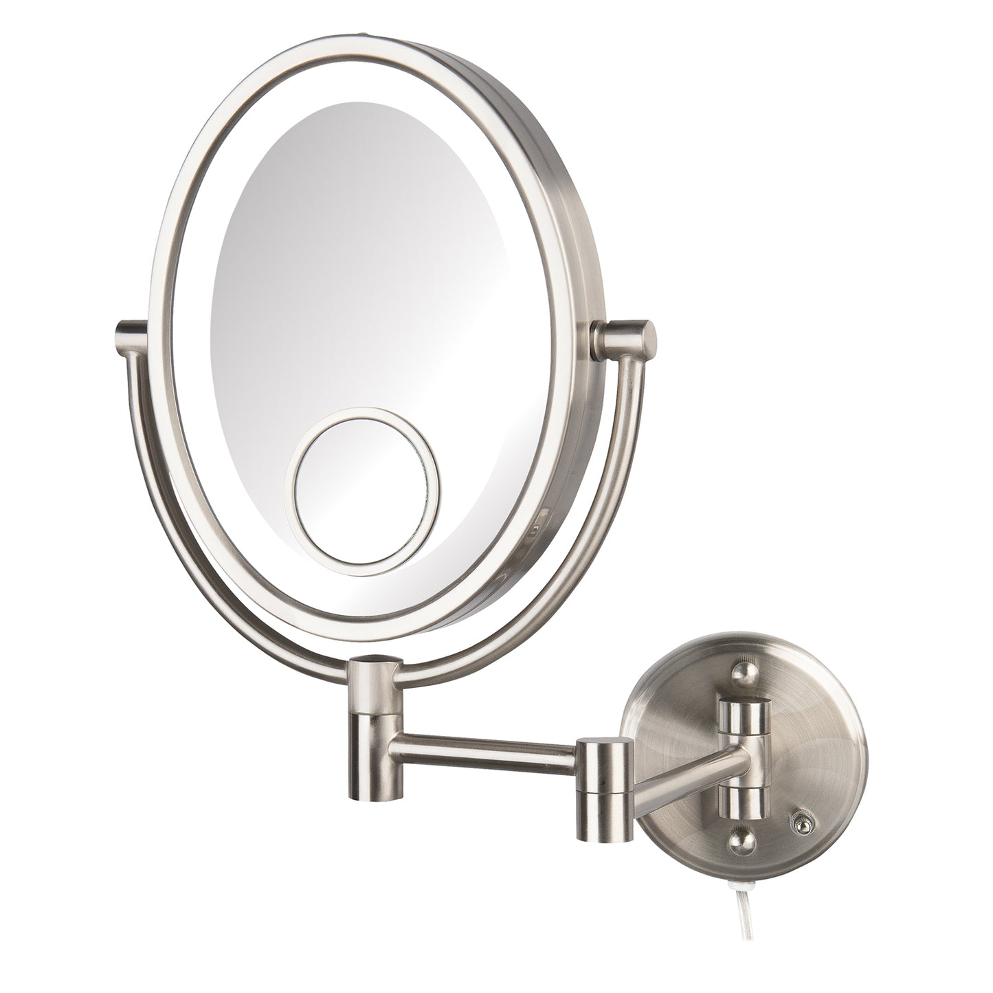 Jerdon Style LED Lighted Wall Mount Mirror, 10X-1X