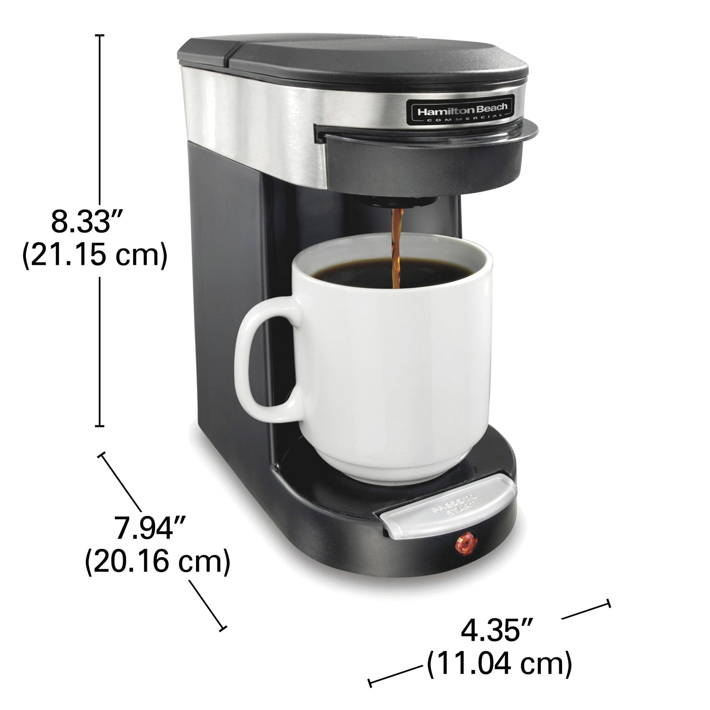 Hamilton Deluxe 1 Cup Coffee Maker - Black/Stainless Steel