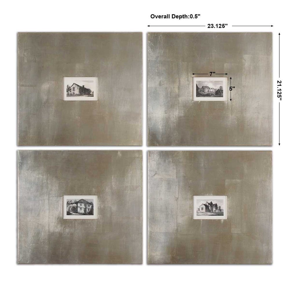 Historical Buildings Framed Prints, Set of 4