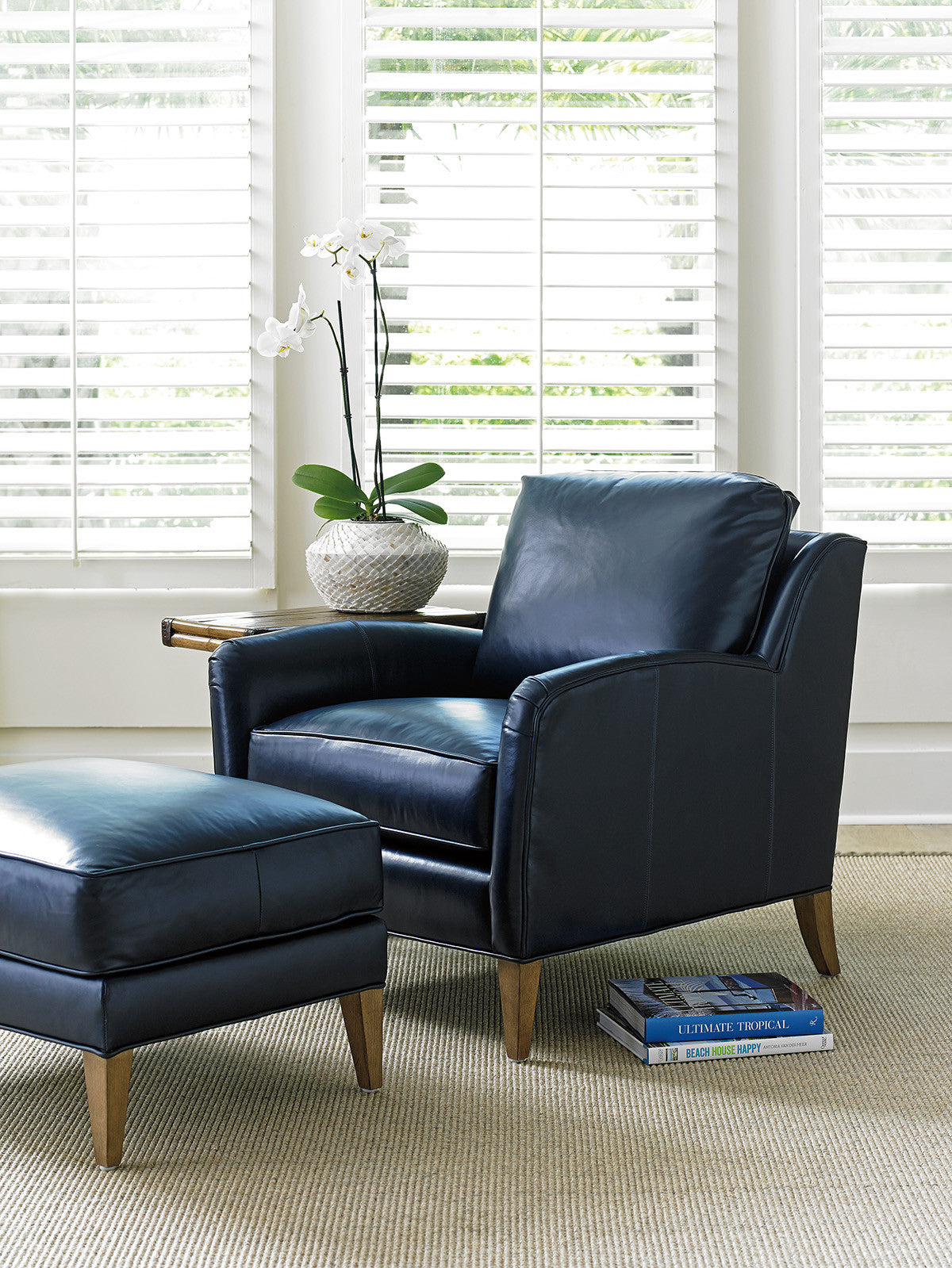 Twin Palms Coconut Grove Leather Chair By Tommy Bahama
