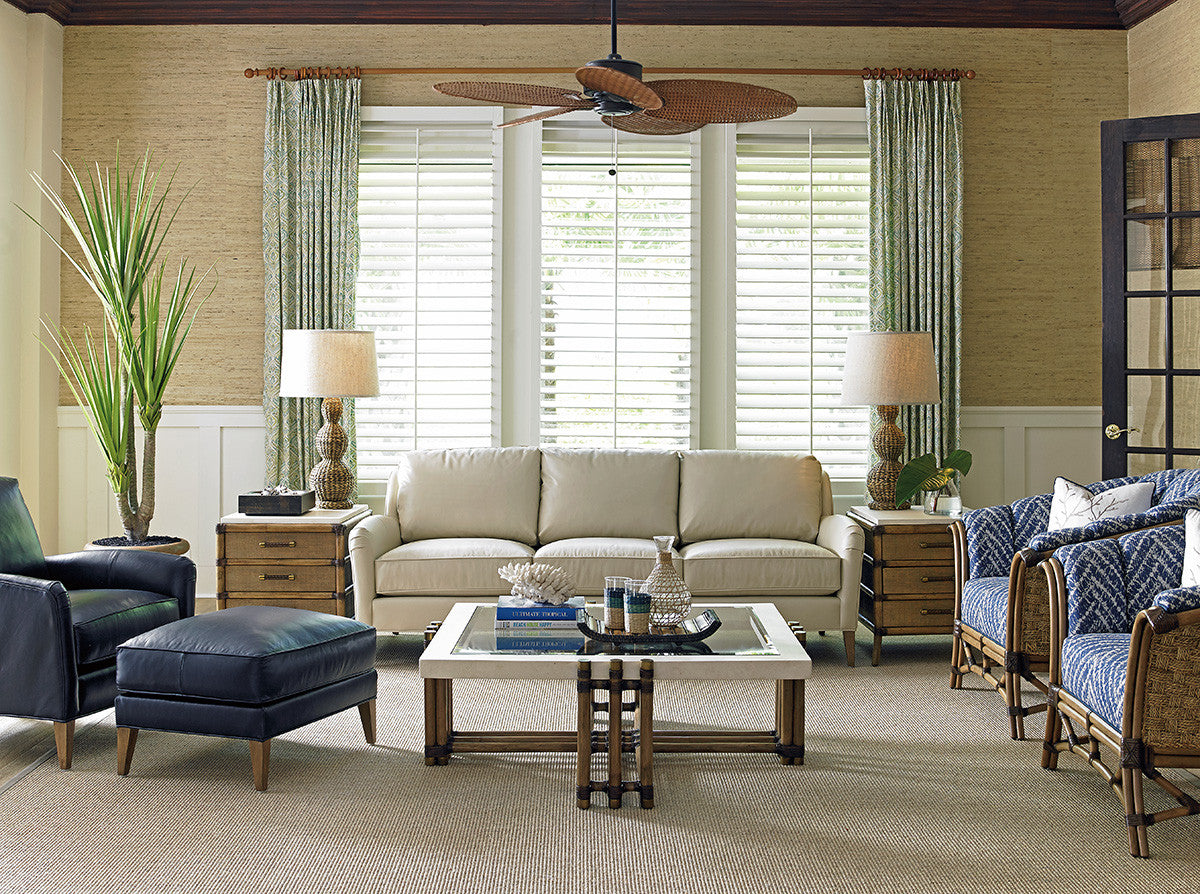 Twin Palms Coconut Grove Leather Sofa By Tommy Bahama