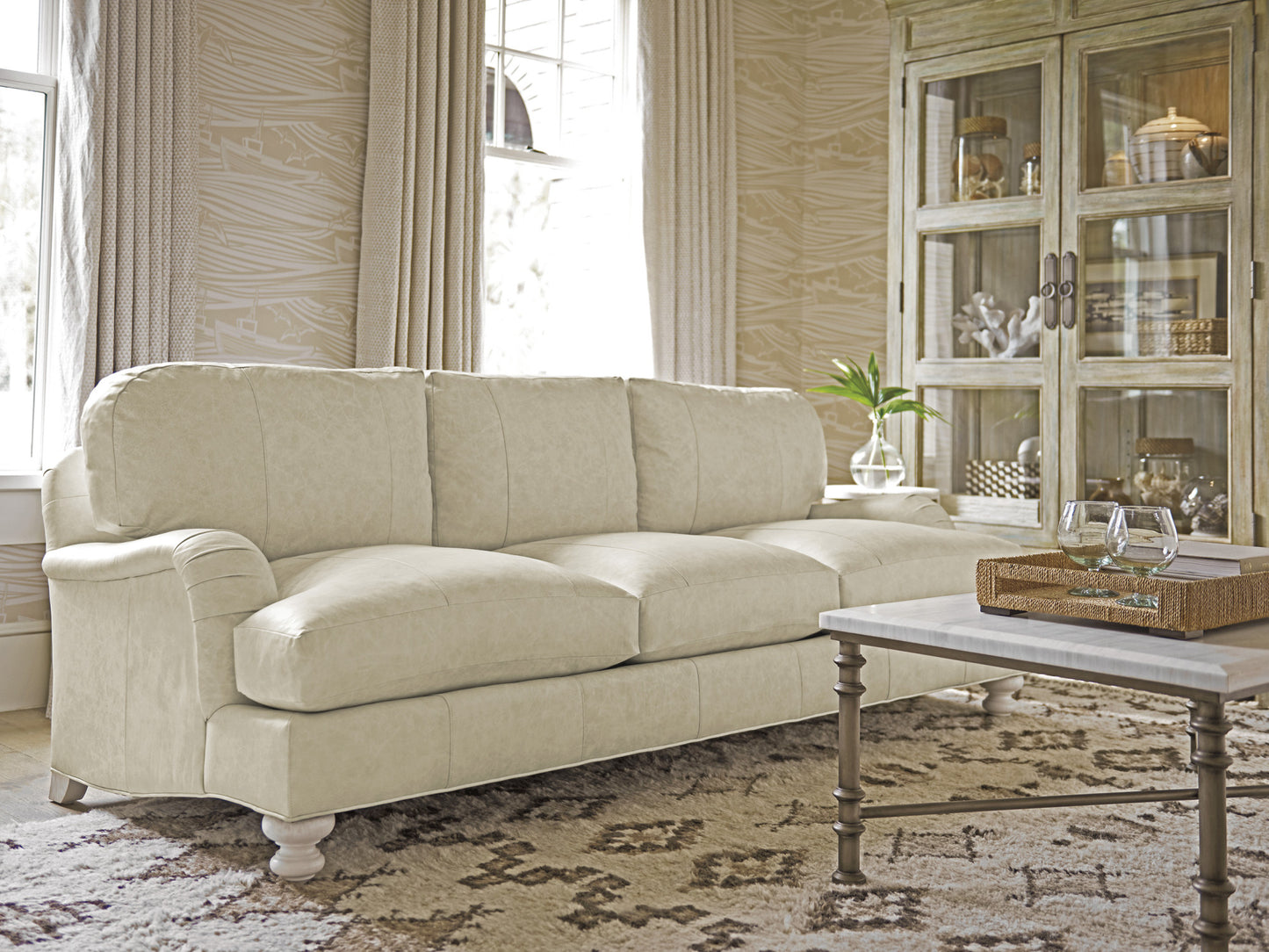 Ocean Breeze Gilmore Leather Sofa