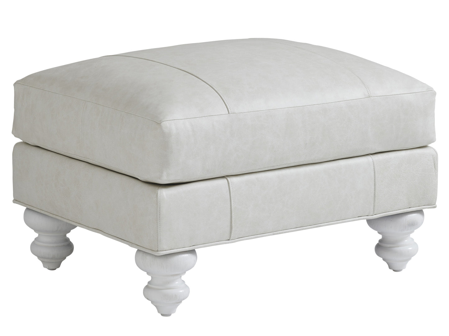 Ocean Breeze Gilmore Leather Ottoman