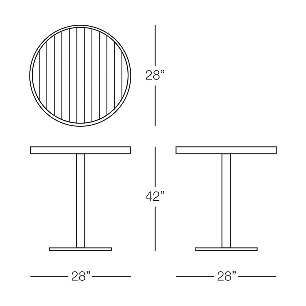 Kannoa Sicilia Round Pedestal Bar Table with Alumawood