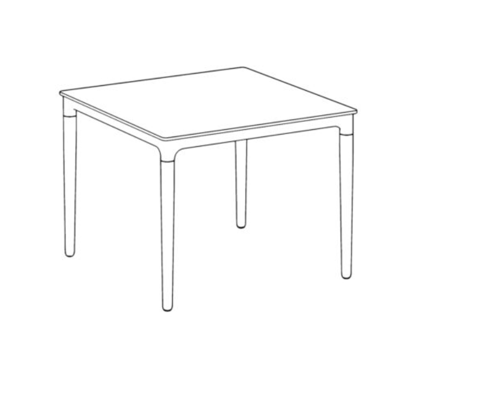 Ponte 39" Square Dining Table
