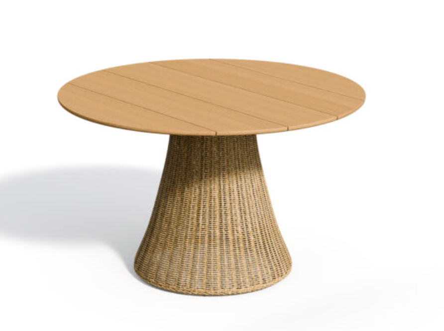 Tulle 48" Round Dining Table - Teak