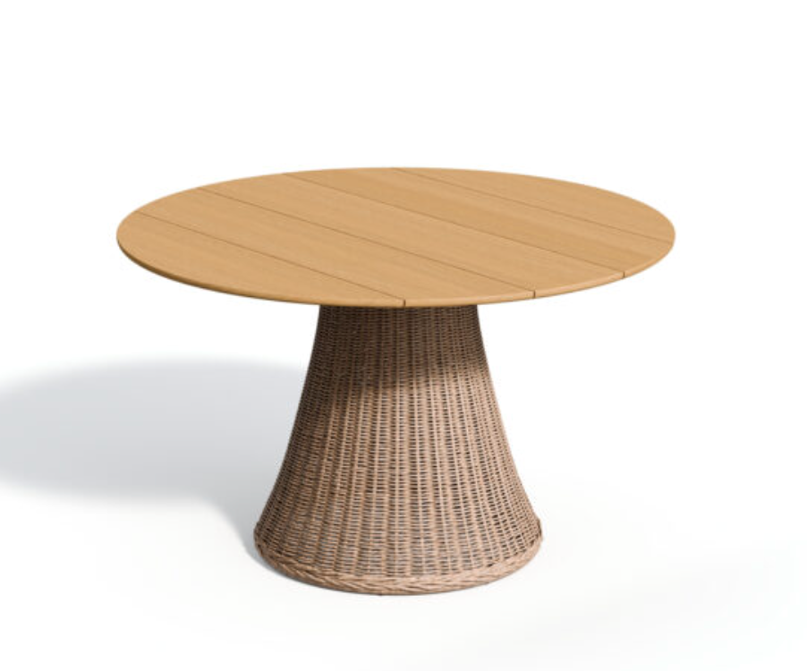 Tulle 48" Round Dining Table - Teak