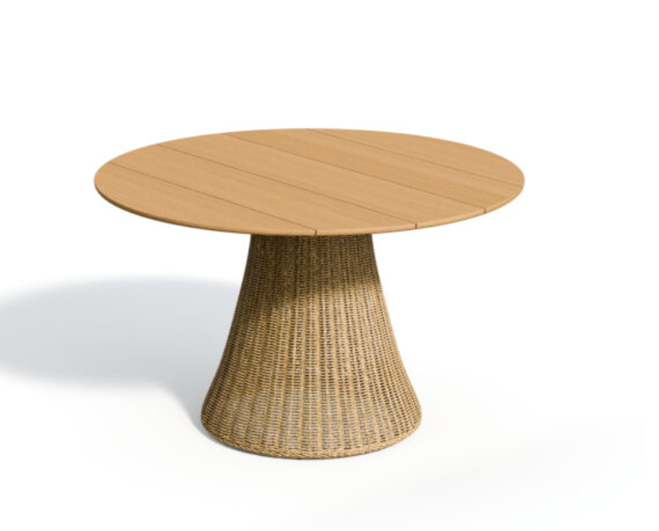 Tulle 48" Round Dining Table - Teak