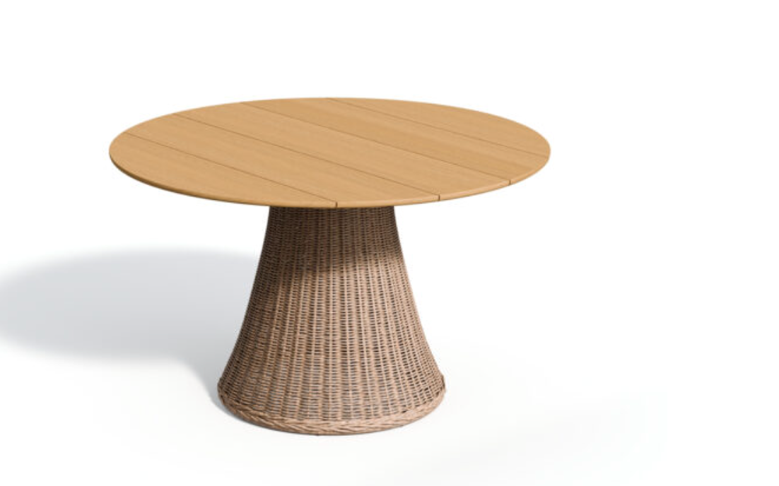 Tulle 48" Round Dining Table - Teak