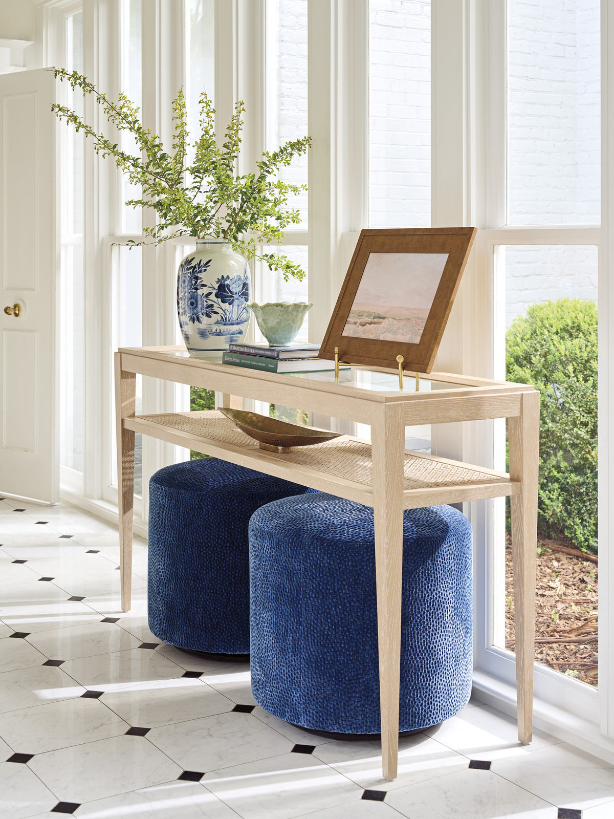 Three Arch Swivel Ottoman