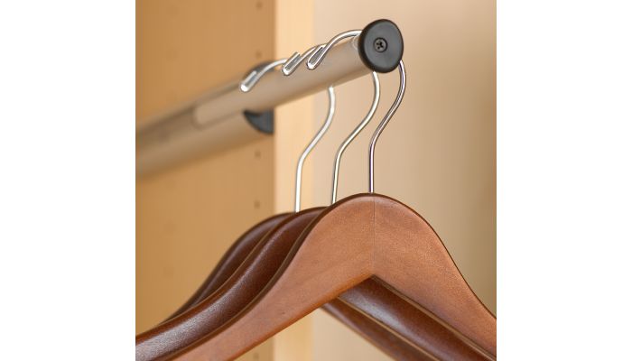 17" Walnut Wood Combo Hangers W/ Clips & Notches