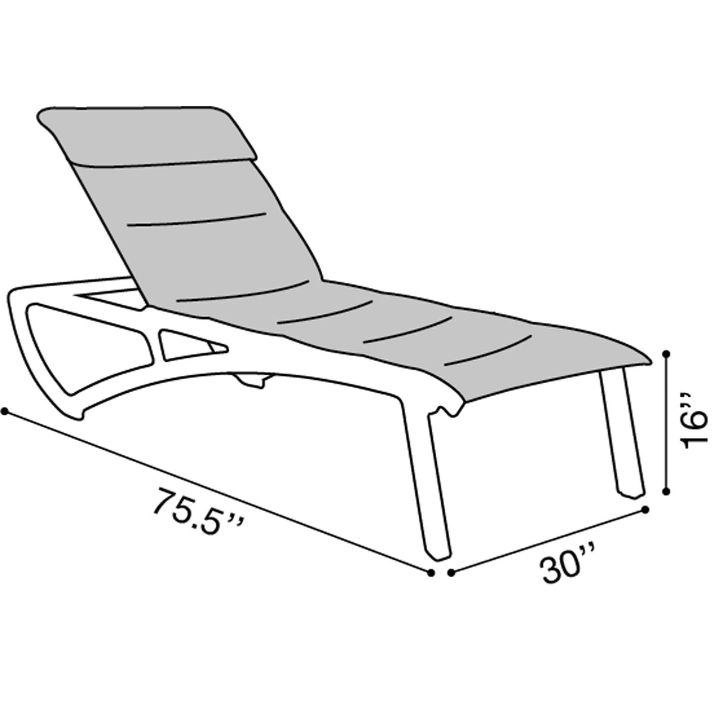 Grosfillex Sunset Comfort Chaise Lounge