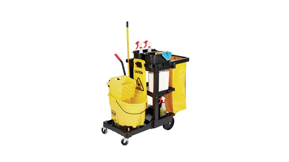 Rubbermaid Janitorial Cleaning Cart – Black