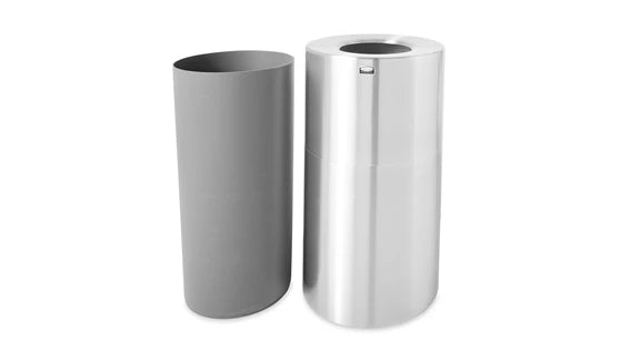 Rubbermaid Atrium® Open Top 21 Gal Plastic Liner Satin Aluminum