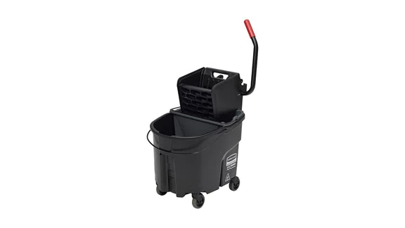 WaveBrake® 35 QT Side Press Bucket and Wringer with Dirty Water Bucket, Black 1863896