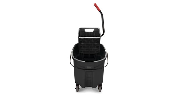 WaveBrake® 35 QT Side Press Bucket and Wringer with Dirty Water Bucket, Black 1863896