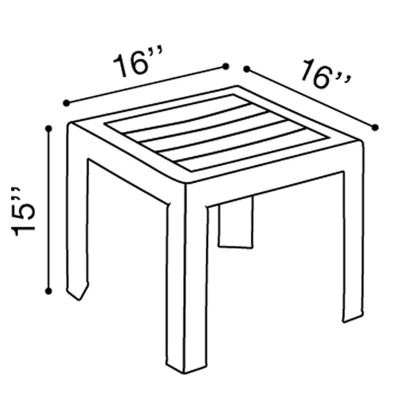 Grosfillex Bahia 16"x16" Low Table