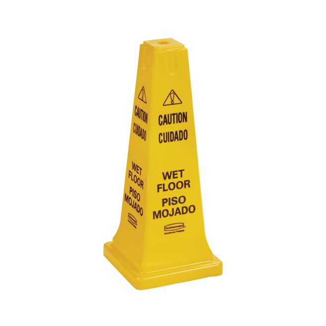 CAUTION WET FLOOR SAFETY CONE, 25", YELLOW