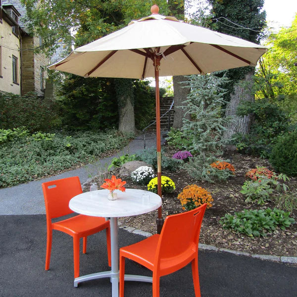 Grosfillex 9' Wooden Market Umbrella