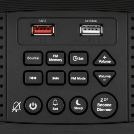 Conairtime® Digital Alarm Clock with Dual USB Charging Ports
