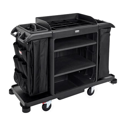 Full Size Housekeeping Cart with Accessory Bundle
