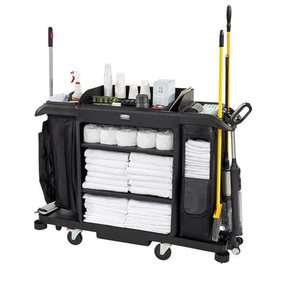 Full Size Housekeeping Cart with Accessory Bundle