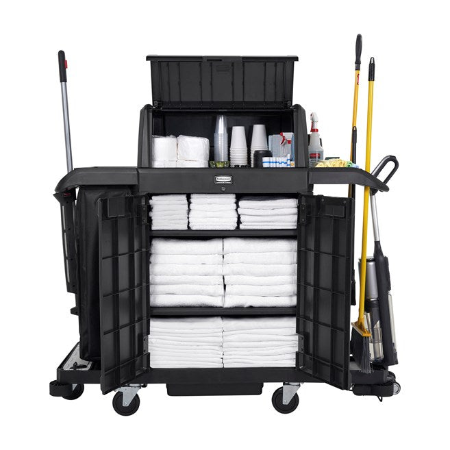 Full Size Housekeeping Cart with Hood & Doors