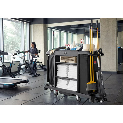 Full Size Housekeeping Cart with Accessory Bundle