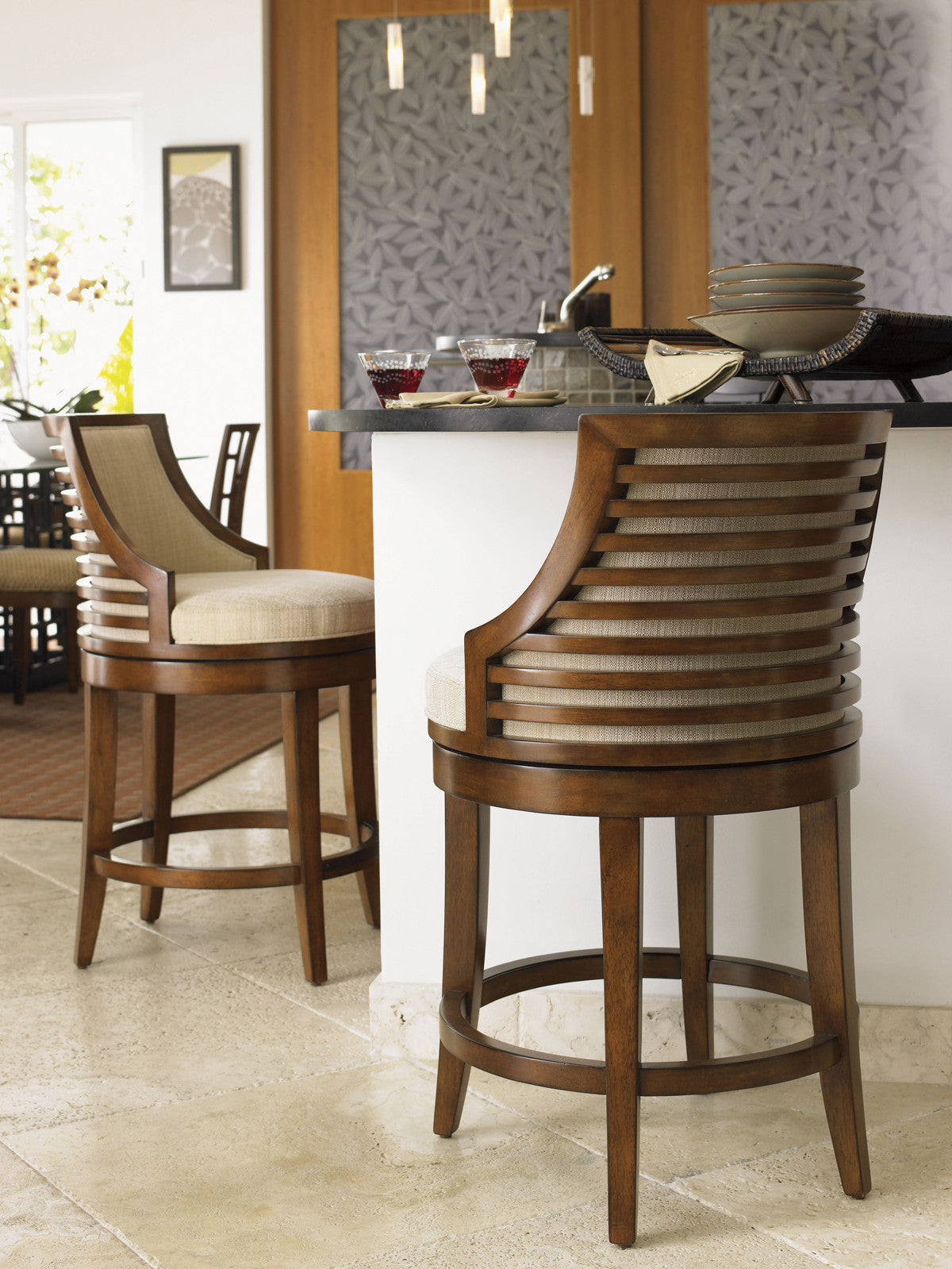 Ocean Club Cabana Swivel Counter Stool By Tommy Bahama