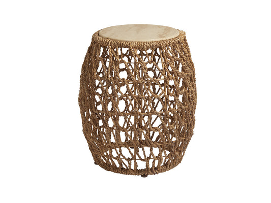 Los Altos Marshall Woven Stone Top Round End Table