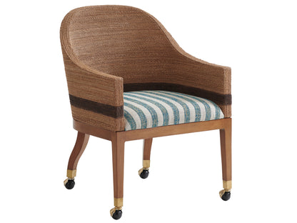 Palm Desert Dorian Woven Arm Chair With Casters