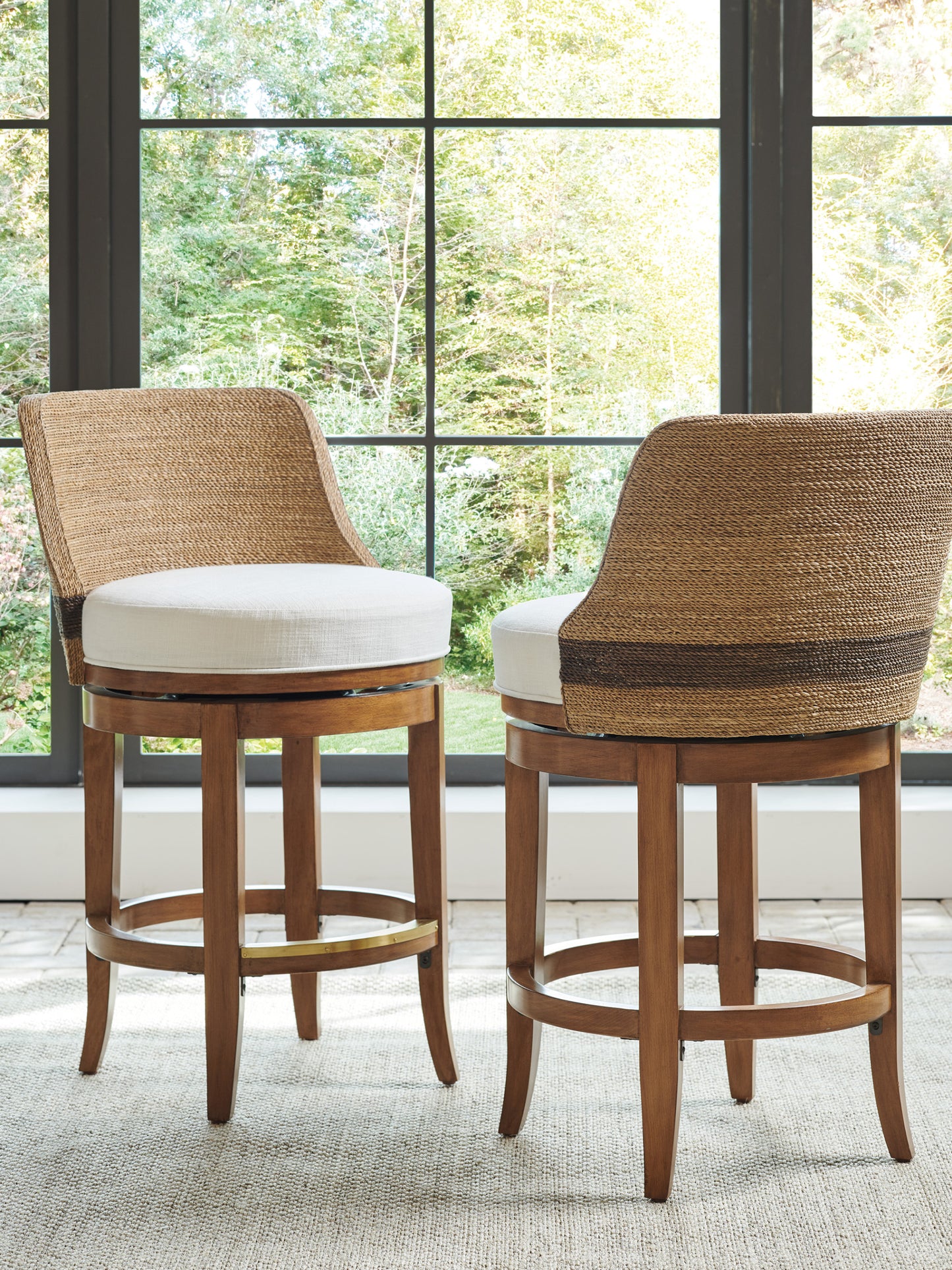 Palm Desert Kipton Swivel Counter Stool By Tommy Bahama