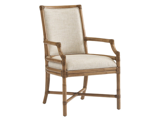 Key Biscayne Oceanside Rattan Arm Side Chair