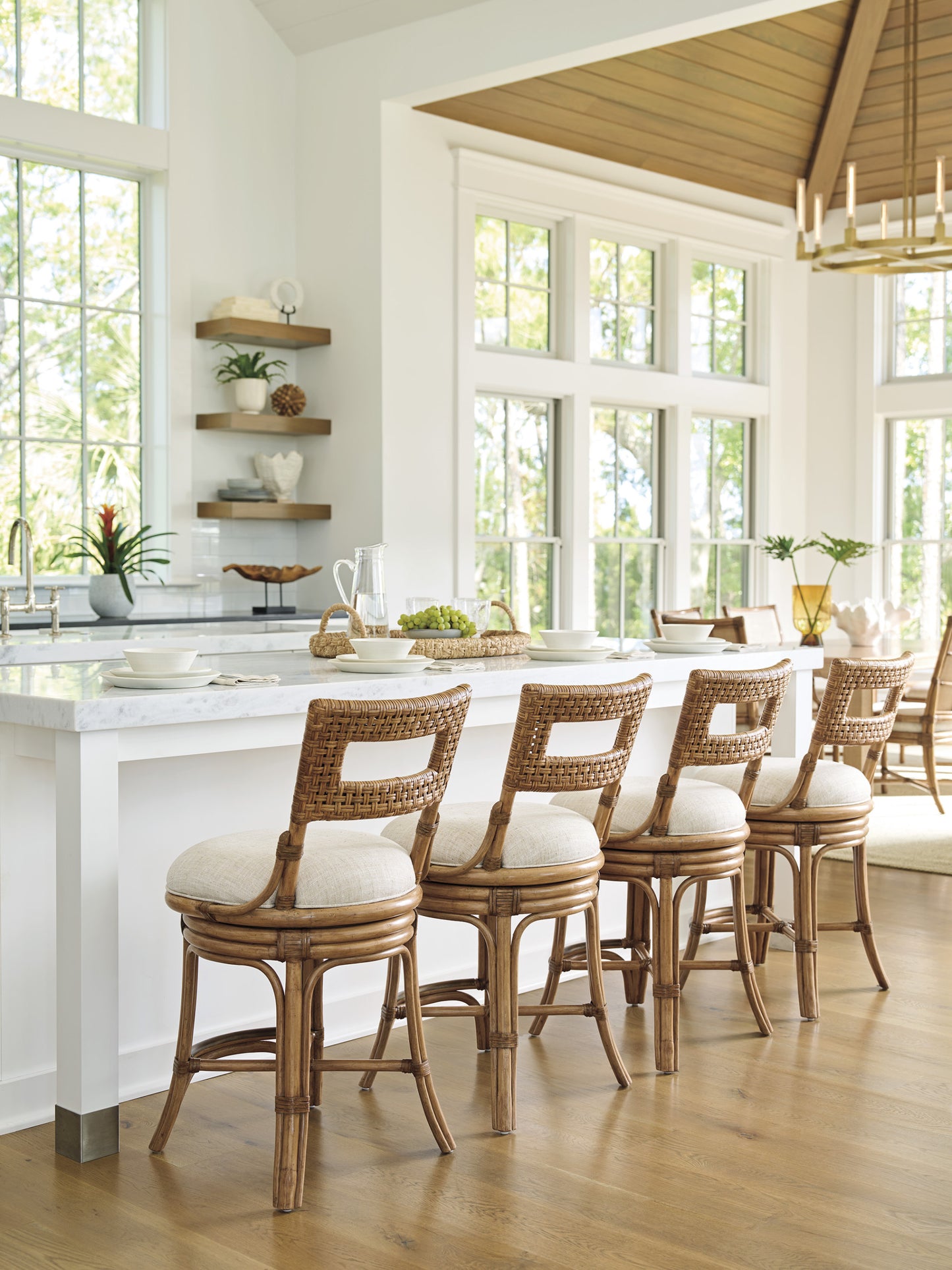 Key Biscayne Bay Harbour Swivel Counter Stool by Tommy Bahama