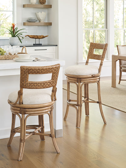 Key Biscayne Bay Harbour Swivel Bar Stool by Tommy Bahama