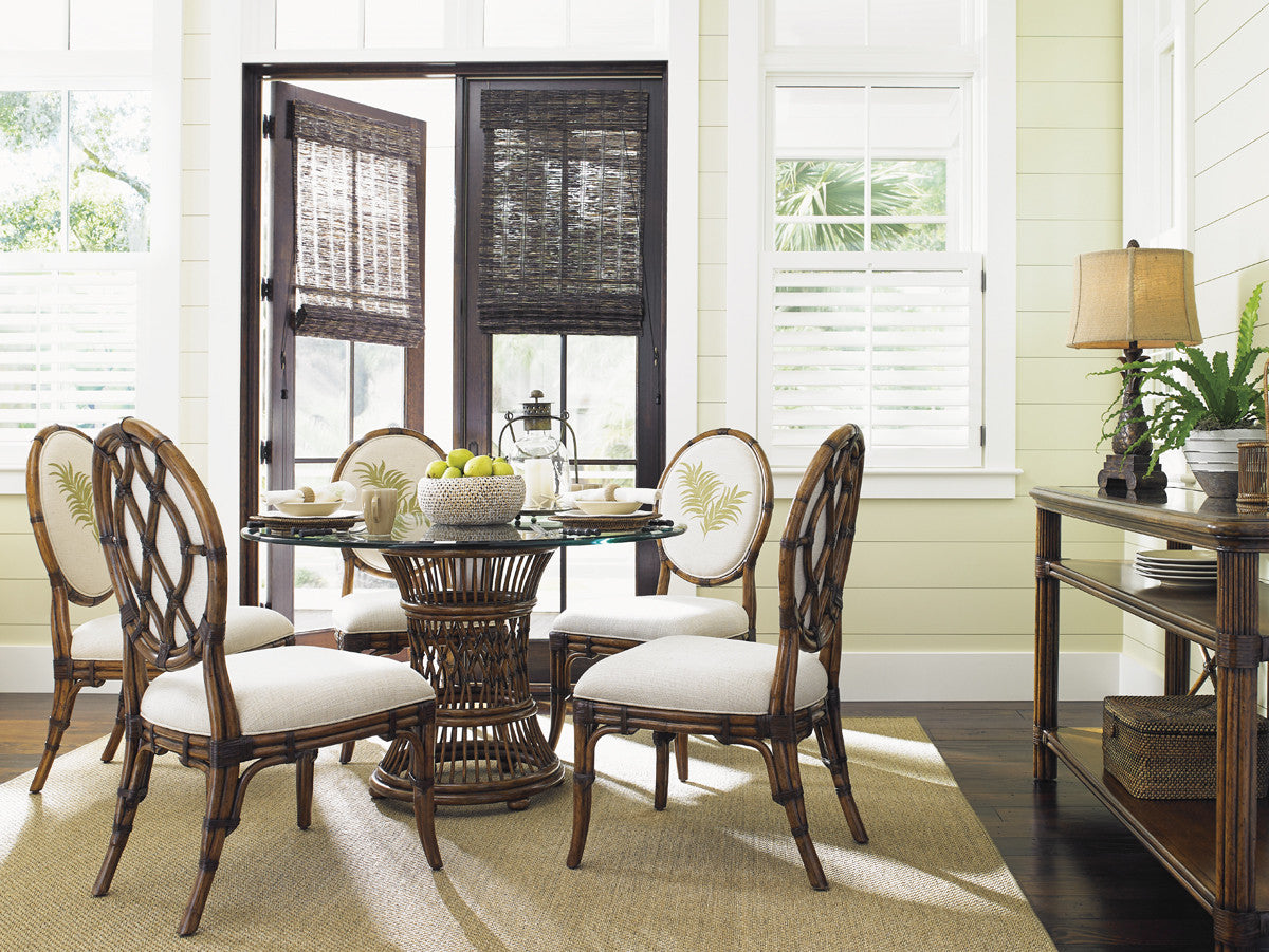 BALI HAI Gulfstream Oval Back Side Chair-Woven Palm Frond by Tommy Bahama